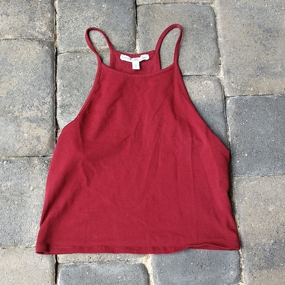 Express Tops - Express One Eleven Red Rust Crop Top Tank